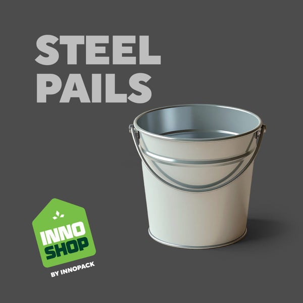 4 LTR SILVER RND PE LINED STEEL TIN & LID - TRIPLE TIGHT (24/CARTON) $6.48 each Carousel 2