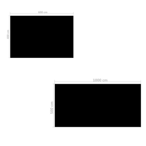 Vida Xl Floating Rectangular Pe Solar Pool Film Black Carousel 2