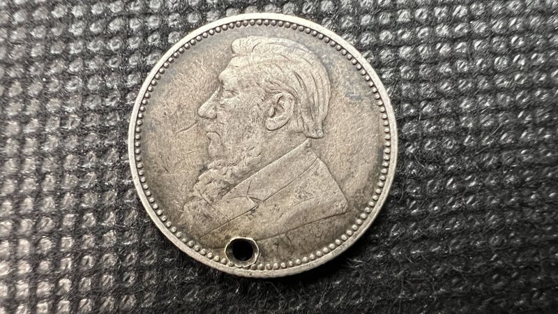1897 South Africa Sixpence Silver Coin - ( Holed) - Lot F119 Carousel 2