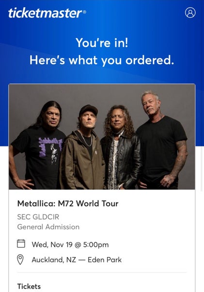 Metallica tickets x 3 GA front64054858777603110