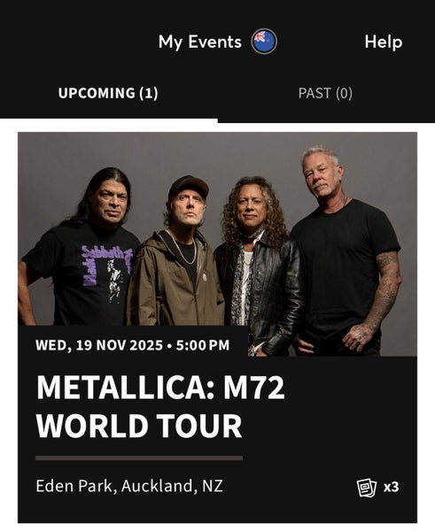 Metallica tickets x 3 GA front64054858777603111