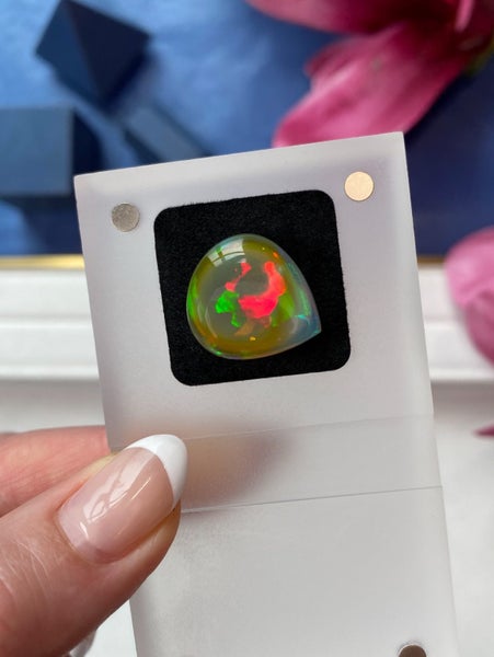 $1RES ~ $2580 Buy Now * 12.10ct Welo Opal with Intense Patchwork Pattern Carousel 1
