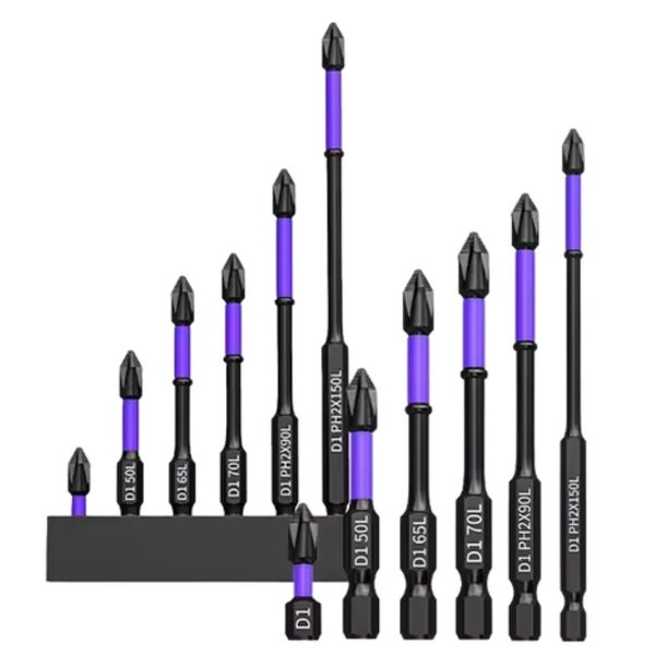 6/12 Pcs Magnetic Screwdriver Bits Non-slip Shockproof Phillips Impact Bits Carousel 1