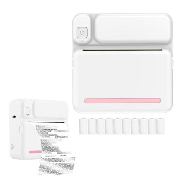 Mini Phone Printer Thermal Photo Portable Wireless Pocket With Rolls Paper Notes Carousel 5