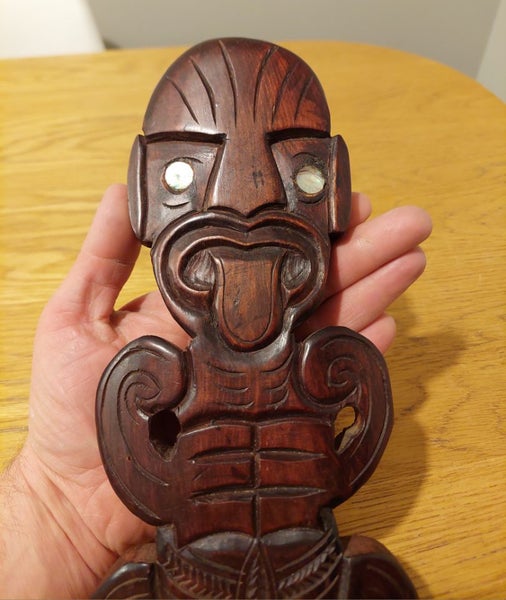 Vintage Carved Wooden Maori Figure Carousel 2