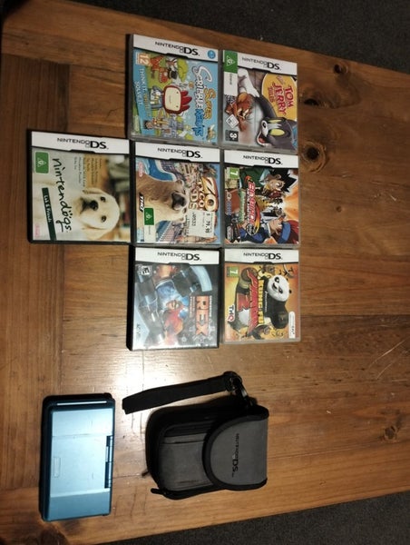 Nintendo DS (Blue) + 7 Games + Case – Untested Carousel 1