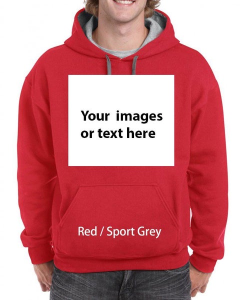 Heavy Blend Adult Contrast Hooded Sweatshirt,Hooded printing,Custom Hooded print Carousel 1