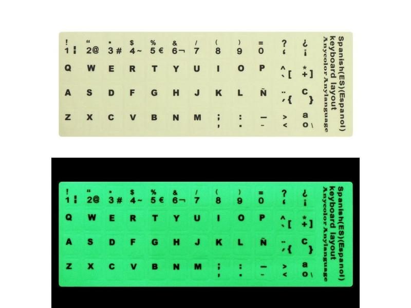 For Laptop PC Luminous Keyboard Sticker Letter Protective Film Alphabet Layout Carousel 1