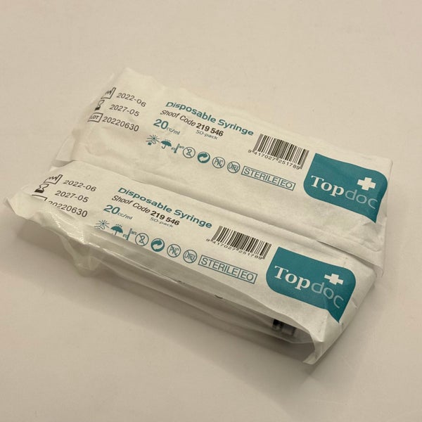 TopDoc 20ml Sterile Disposable Syringes - 2 Pack Carousel 2