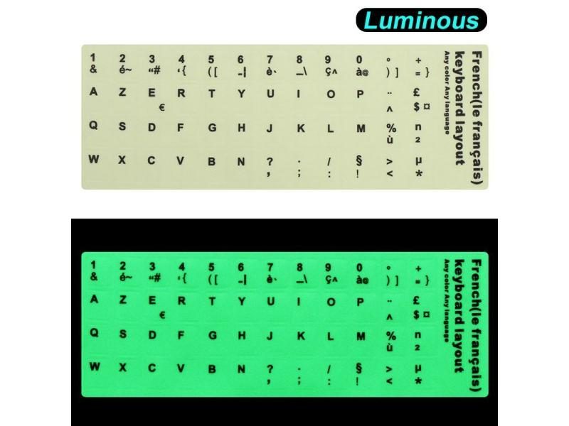 Etc Language Fluorescent Keyboard Stickers Luminous Waterproof Keyboard Carousel 1