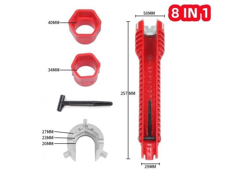 8 In 1 Bathroom Wrench Set Faucet And Sink Installation Multifunctional Angle Carousel 1