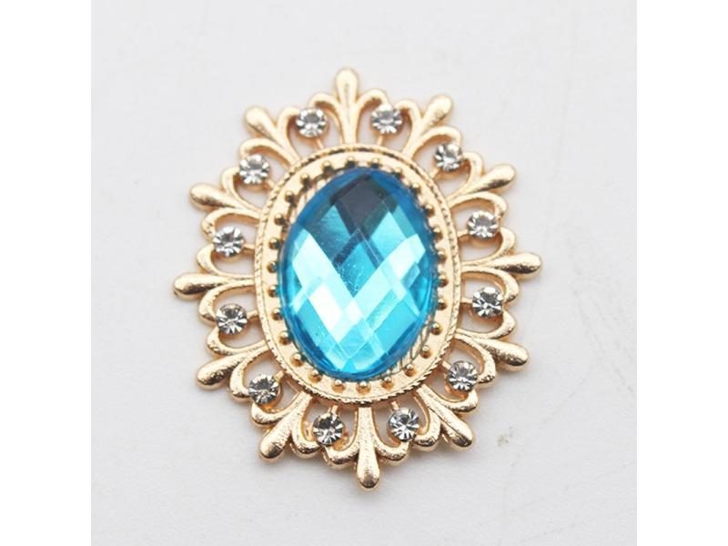 Popular 10 Pieces 25 * 28mm Alloy Fashionable Acrylic Metal Diamond Button Hand Carousel 1