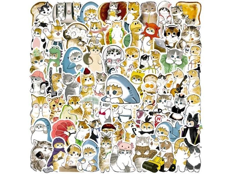 10/30/50/100PCS Winter Cat Life Sticker Aesthetic PVC Japanese Decoration Carousel 1
