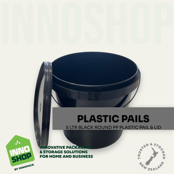 5 LTR BLACK PLASTIC PAIL & LID (MIN 10) $3.50 each PAIL & LID Carousel 1