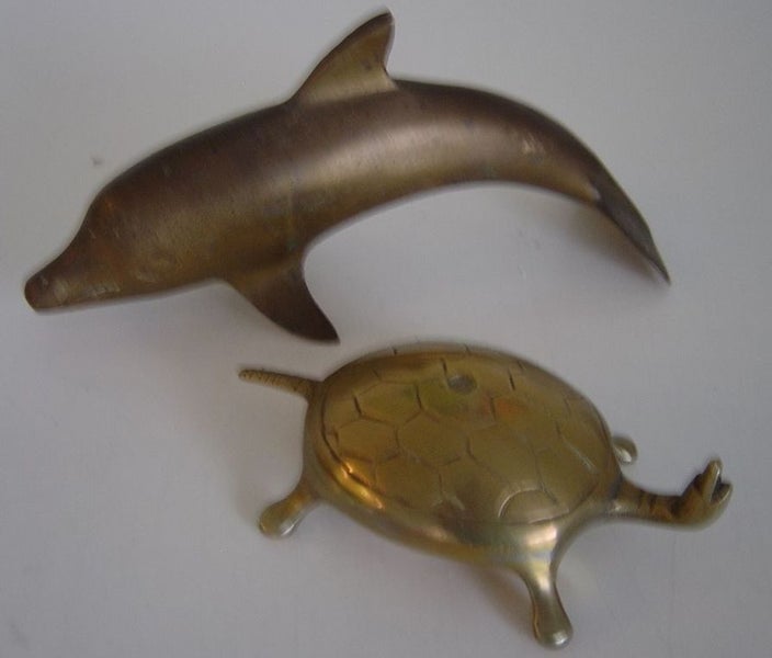 Brass Dolphin and Turtle Carousel 1