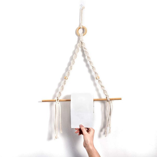 Toilet Paper Holder Macrame Wall Hanging Carousel 1