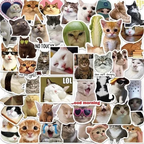 10/30/50PCS Kawaii Love Cat PVC Sticker Aesthetic Children's Korean Decoration Carousel 1