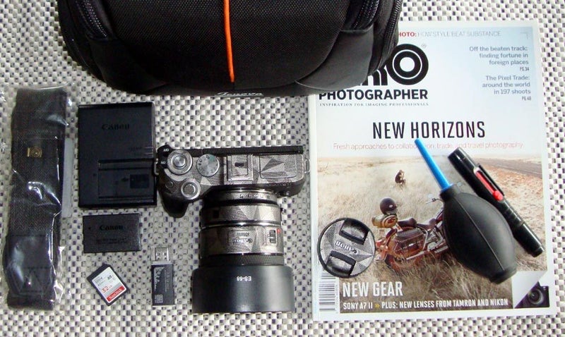 Canon EOS M6 Mark II + 50mm Lens + EF Adapter + Microphone + Speedlight64197989101185111