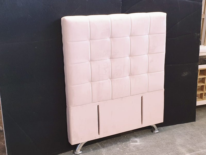 HEADBOARD- BUTTONED- KING SINGLE (PINK velvet) Carousel 5