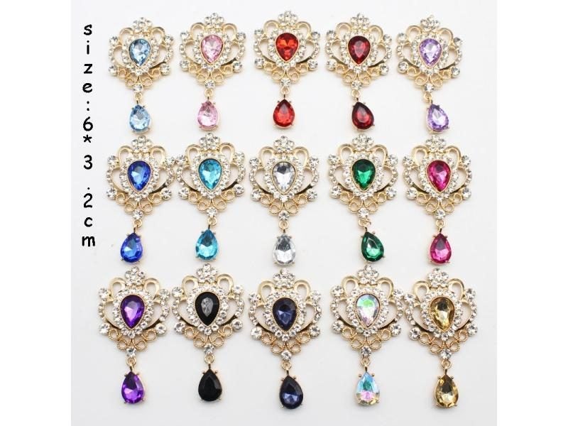 TYNUOMI 5pcs/lot 32*60MM For Needlework Rhinestone Button Hair Manualidades Carousel 1