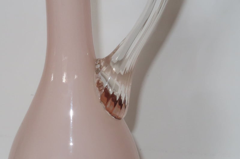 ***MID CENTURY HANDCRAFTED ITALIAN EMPOLI PINK ART GLASS OPALINE PITCHER*** Carousel 3