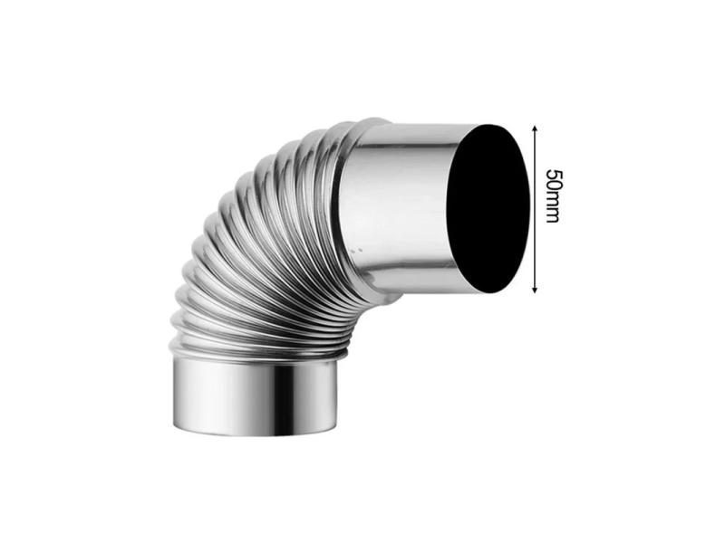 1Pcs Stainless Steel 90 Degree Elbow Chimney Liner Bend 50/60/80/100mm Flue Carousel 1