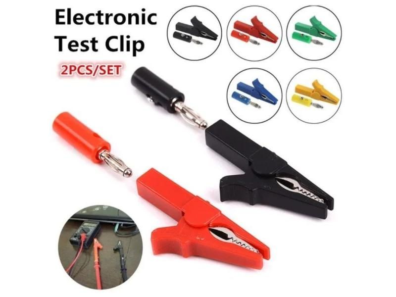 55mm Jack-in Type Insulate Cable Test Clip Clamp Electronic Test Probes Carousel 2