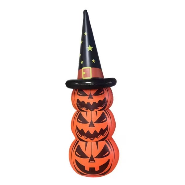 NNETM Glow-in-the-Dark Inflatable Pumpkin Scarecrow Decoration Carousel 1