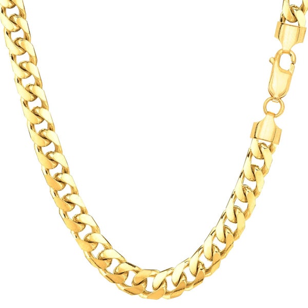 14k Yellow Gold Miami Cuban Link Chain Necklace, Width 5.8mm Carousel 1