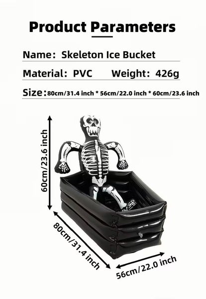 NNETM Giant Inflatable Skeleton Ice Bucket Decoration Carousel 2