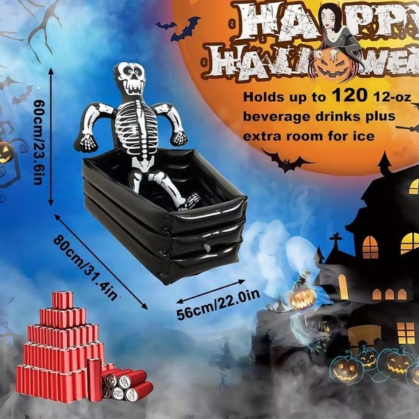 NNETM Giant Inflatable Skeleton Ice Bucket Decoration Carousel 5