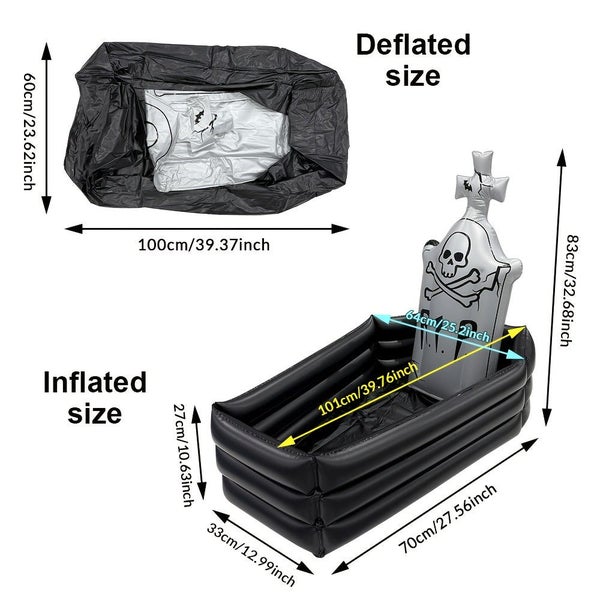 NNETM Inflatable Skull Tombstone Ice Bar Halloween Prop Carousel 2