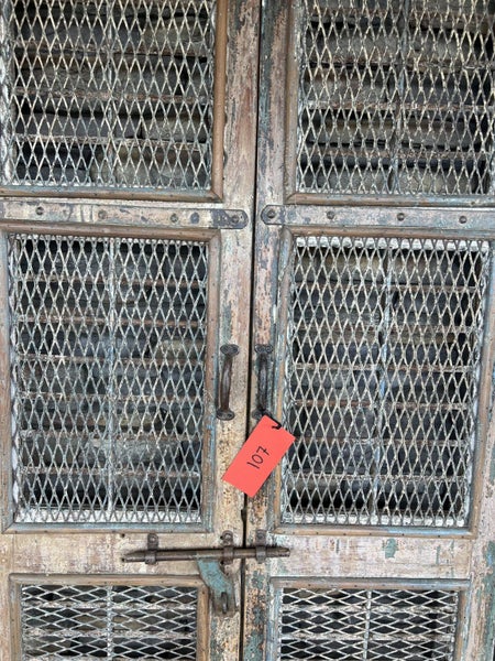 PAIR OF VINTAGE IRON TEAK DOORS Carousel 2