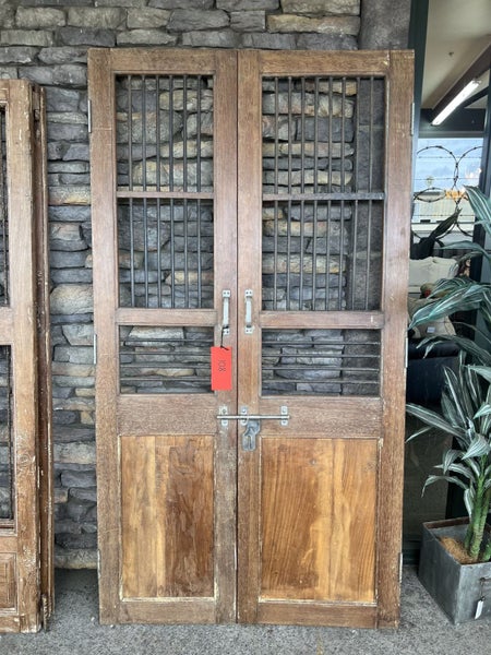 PAIR OF VINTAGE TEAK + IRON DOORS Carousel 1