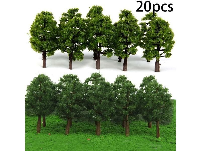 20Pcs 8CM Mini Model Trees Micro Landscape Decor Train Layout Accessories DIY Carousel 1