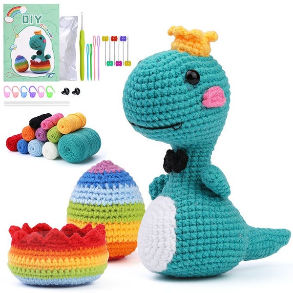 Dinosaur Crochet Kit for Beginners with Step-by-Step Video Tutorials Carousel 1