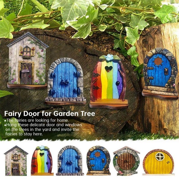 Miniature Elf Fairy Door Tree Garden Sculpture Carousel 1