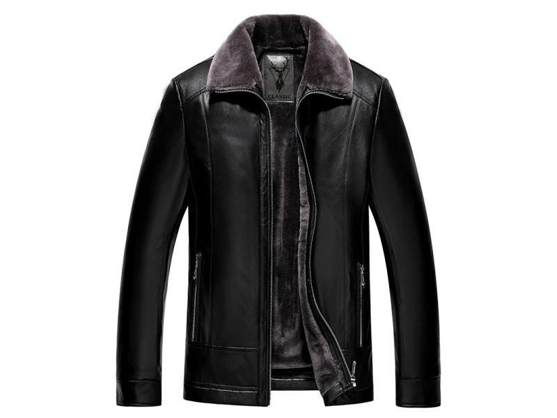 PU Leather Jacket Men Winter Fleece Warm Motorcycle Coats Mens Carousel 1