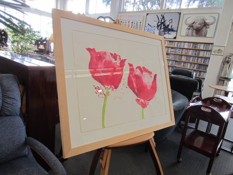 Frances Sim-Higgins 'Keukenhof Tulips', Original Framed Watercolour Carousel 2