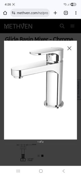 METHVEN GLIDE BASIN MIXER CHROME RRP $310 Carousel 1