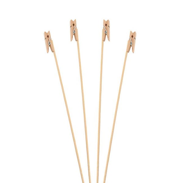 Wooden Peg Card Forks Pack 50 Natural (30cmH) Carousel 1