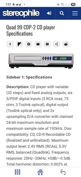 Quad 99 CDP-2 CD Player with pre amplifier Carousel 1