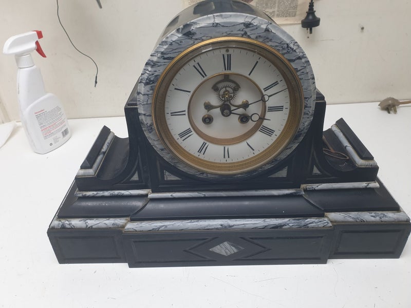 JOHN WALKER ? MARBLE SLATE TABLE CLOCK Carousel 1