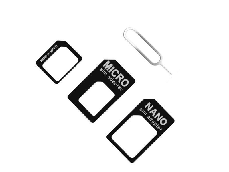 4in1 Micro Nano SIM Card Adapter Connector Convert Nano SIM Card To Micro Carousel 1