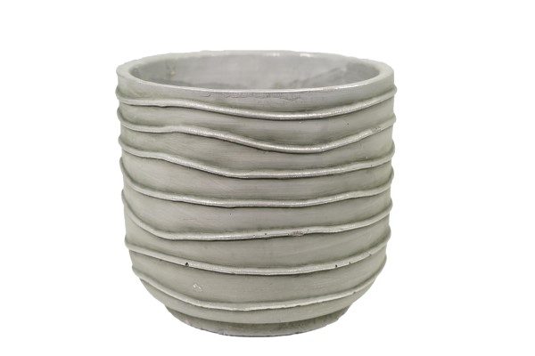 Cement round pot Carousel 1