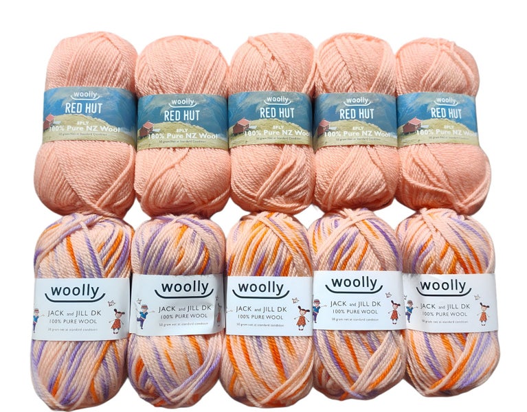 Woolly Red Hut + Jack & Jill 8ply 10 Pack ***$1 Reserve*** Carousel 1