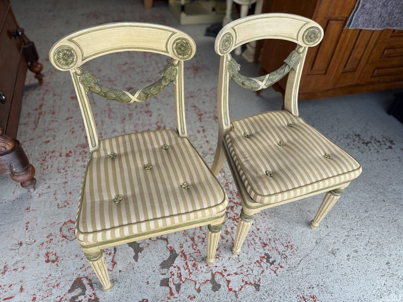 PAIR French Circa 1950's Empire Style Side Chairs Carousel 1