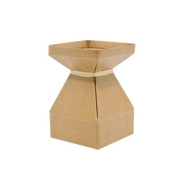 Vaz Square Mini Transportable Cardboard Vase in Natural. Pack of 10. with Liner. Carousel 1