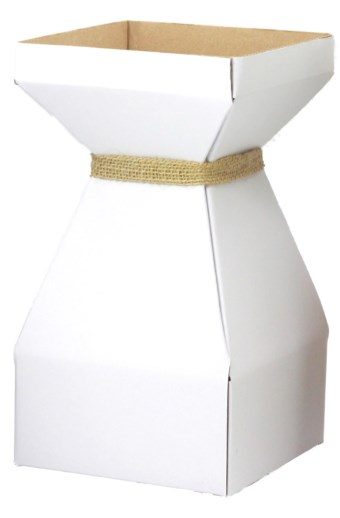 Vaz Medium Transportable Cardboard Vase with Liner in White. Pack of 10. Carousel 1