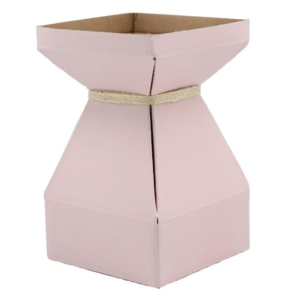 Vaz Medium Transportable Cardboard Vase with Liner in Champagne Pink. Set of 10 Carousel 1